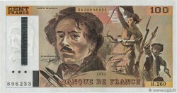 100 Francs DELACROIX 442-1 & 442-2 Fauté FRANCE  1994 F.69ter.01a AU