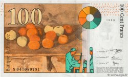 100 Francs CÉZANNE Sans couleurs Fauté FRANCIA  1998 F.74f5.02 SC+