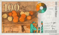 100 Francs CÉZANNE Sans couleurs Fauté FRANCE  1998 F.74f5.02 VF+
