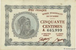 50 Centimes MINES DOMANIALES DE LA SARRE FRANKREICH  1920 VF.50.01 VZ