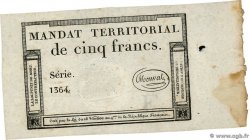 5 Francs Monval sans cachet FRANCE  1796 Ass.63a AU