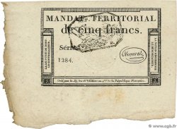 5 Francs Monval cachet noir FRANCIA  1796 Ass.63b SC