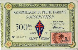 500 Francs FRANCE Regionalismus und verschiedenen  1947  VZ