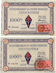 1000 Francs Lot FRANCE Regionalismus und verschiedenen  1947  VZ
