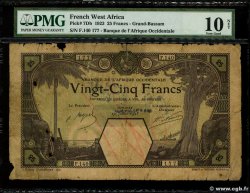 25 Francs GRAND-BASSAM FRENCH WEST AFRICA Grand-Bassam 1923 P.07Db var