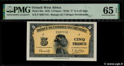 5 Francs FRENCH WEST AFRICA  1942 P.28a