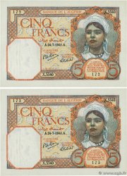 5 Francs Consécutifs ALGERIEN  1941 P.077b fST