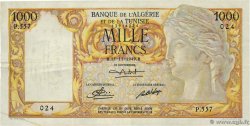 1000 Francs ALGERIEN  1949 P.107a fVZ