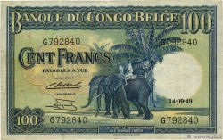 100 Francs BELGISCH-KONGO  1949 P.17d SS