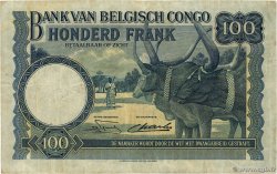 100 Francs BELGIAN CONGO  1949 P.17d VF