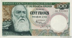 100 Francs BELGIAN CONGO  1960 P.33c XF+