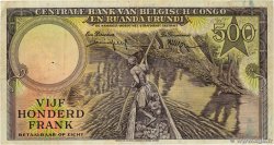 500 Francs BELGA CONGO  1957 P.34 BC+