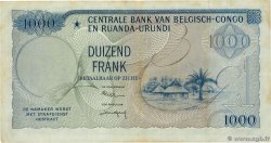 1000 Francs CONGO BELGE  1959 P.35 TTB