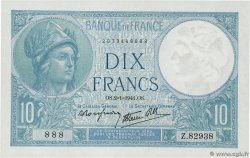 10 Francs MINERVE modifié Numéro spécial FRANKREICH  1941 F.07.26 fST+