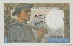 10 Francs MINEUR FRANCE  1945 F.08.13 pr.NEUF