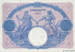 50 Francs BLEU ET ROSE FRANKREICH  1907 F.14.19 fVZ