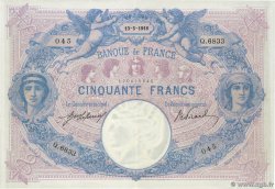 50 Francs BLEU ET ROSE FRANCIA  1916 F.14.29 q.SPL