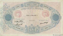 500 Francs BLEU ET ROSE FRANCE  1933 F.30.36 pr.TTB