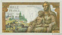 1000 Francs DÉESSE DÉMÉTER FRANKREICH  1943 F.40.38 VZ+