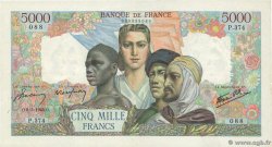 5000 Francs EMPIRE FRANÇAIS FRANKREICH  1945 F.47.16 fVZ