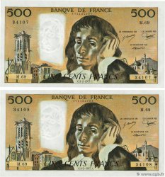 500 Francs PASCAL Consécutifs FRANCE  1977 F.71.16 UNC