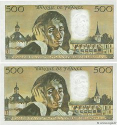 500 Francs PASCAL Consécutifs FRANCIA  1977 F.71.16 FDC
