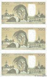 500 Francs PASCAL Consécutifs FRANCIA  1988 F.71.39 q.FDC