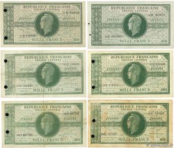 1000 Francs MARIANNE THOMAS DE LA RUE Faux FRANCIA  1945 VF.13.01x BC a MBC