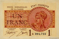 1 Franc MINES DOMANIALES DE LA SARRE FRANCIA  1920 VF.51.02 MBC+