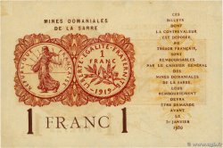 1 Franc MINES DOMANIALES DE LA SARRE FRANCE  1920 VF.51.02 TTB+