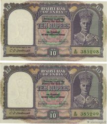 10 Rupees Consécutifs INDE  1943 P.024 SPL