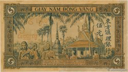 5 Piastres FRENCH INDOCHINA  1951 P.075a XF+