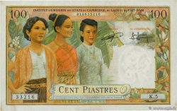 100 Piastres - 100 Riels FRENCH INDOCHINA  1954 P.097 XF