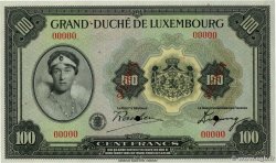 100 Francs Spécimen LUXEMBOURG  1934 P.39s pr.NEUF