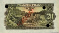 20 Frang Essai LUXEMBOURG  1943 P.42ct SPL