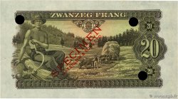 20 Frang Essai LUXEMBOURG  1943 P.42ct pr.NEUF