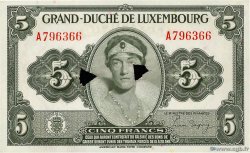 5 Francs Annulé LUSSEMBURGO  1944 P.43b q.FDC