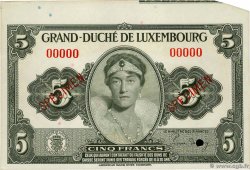 5 Francs Épreuve LUXEMBOURG  1944 P.43e pr.NEUF