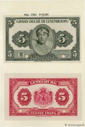 5 Francs Épreuve LUXEMBOURG  1943 P.43e NEUF