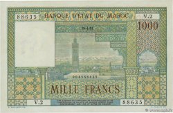 1000 Francs MAROKKO  1951 P.47 VZ+