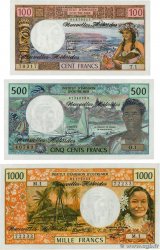 100, 500 et 1000 Francs Lot NOUVELLES HÉBRIDES  1977 P.18d, P.19b et P.20c NEUF