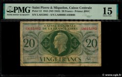 20 Francs SAN PEDRO Y MIGUELóN  1943 P.12 BC