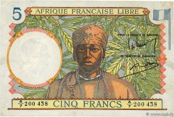 5 Francs FRENCH EQUATORIAL AFRICA Brazzaville 1941 P.06a VF+