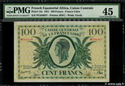 100 Francs FRENCH EQUATORIAL AFRICA Brazzaville 1941 P.13a XF