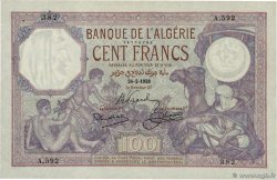100 Francs ALGÉRIE  1928 P.081b SUP