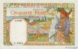 50 Francs ARGELIA  1945 P.087 FDC