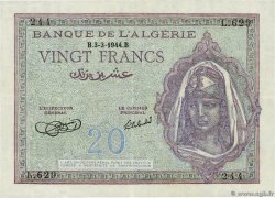 20 Francs ALGERIEN  1944 P.092a