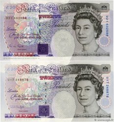 20 Pounds Lot ENGLAND  1991 P.384a/b