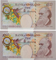 10 Pounds Lot ENGLAND  2000 P.389a/c fST+