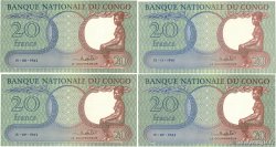 20 Francs Lot REPUBBLICA DEMOCRATICA DEL CONGO  1962 P.004a AU